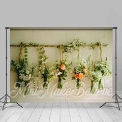 Aperturee - Little Bouquet Floral White Wall Spring Backdrop