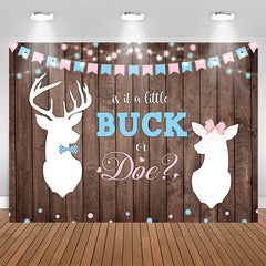 Aperturee - Little Buck or Doe Baby Shower Gender Reveal Backdrop