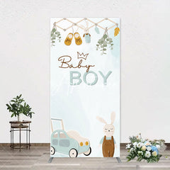 Aperturee - Little Bunny Stroller Leaves Baby Boy Arch Backdrop