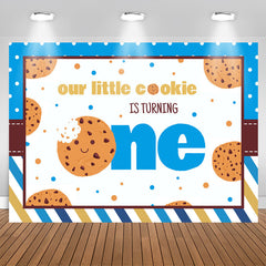 Aperturee - Little Cookie Is Turning One Cute Birthday Backdrop