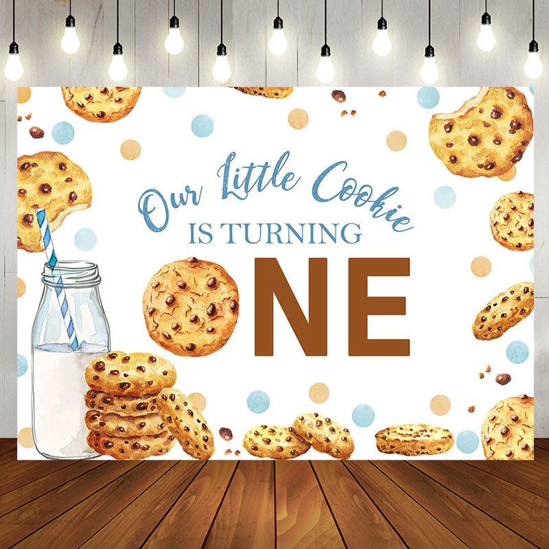 Aperturee - Little Cookie Milk White 1st Birthday Party Backdrop