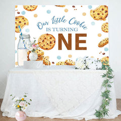 Aperturee - Little Cookie Milk White 1st Birthday Party Backdrop