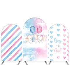 Aperturee Little Elephant Theme Blue Pink Baby Shower Arch Backdrop Kit