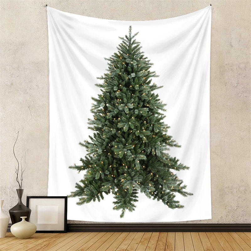 Aperturee - Little Gold Spark Christmas Tree Room Wall Tapestry