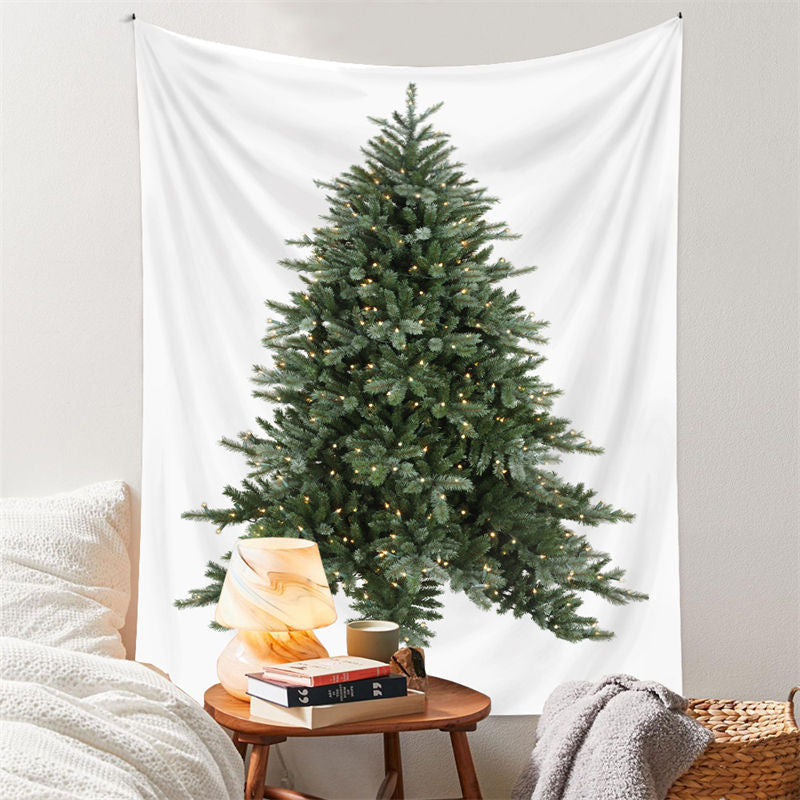 Aperturee - Little Gold Spark Christmas Tree Room Wall Tapestry