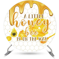 Aperturee - Little Honey Bee Honeycomb Round Baby Shower Backdrop