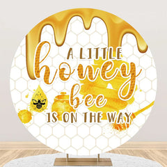 Aperturee - Little Honey Bee Honeycomb Round Baby Shower Backdrop