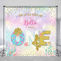 Aperturee - Little Mermaid Bokeh Custom 1st Birthday Backdrop