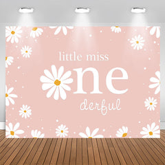 Aperturee - Little Miss Simple Daisy Happy 1st Birthday Backdrop