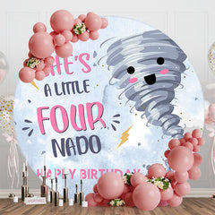 Aperturee - Little Nado Lightning Cloud Round Birthday Backdrop