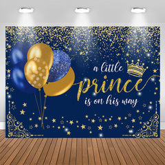 Aperturee - Little Prince Is On His Way Baby Shower Backdrop