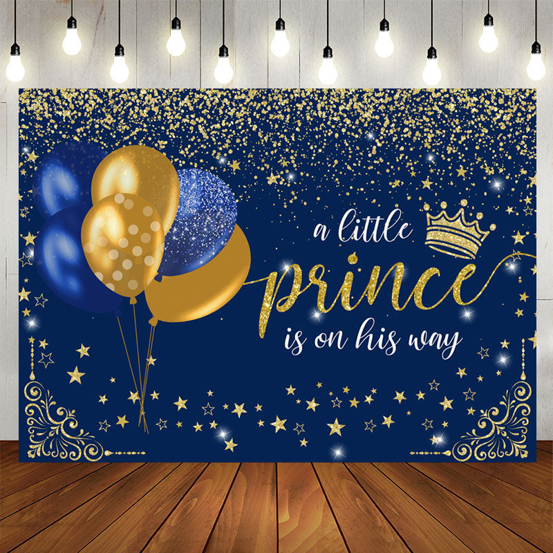 Aperturee - Little Prince Is On His Way Baby Shower Backdrop