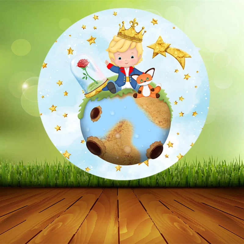 Aperturee - Little Princess And Fox Planet Birthday Backdrop Kit