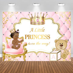 Aperturee - Little Princess and Teddy Bear Baby Shower Backdrop