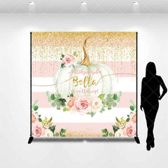 Aperturee - Little Pumpkin Floral Custom Baby Shower Backdrop