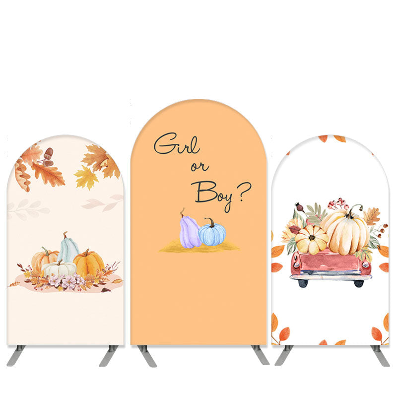 Aperturee Little Pumpkin Theme Leaves Arch Backdrop Kit for Baby Shower