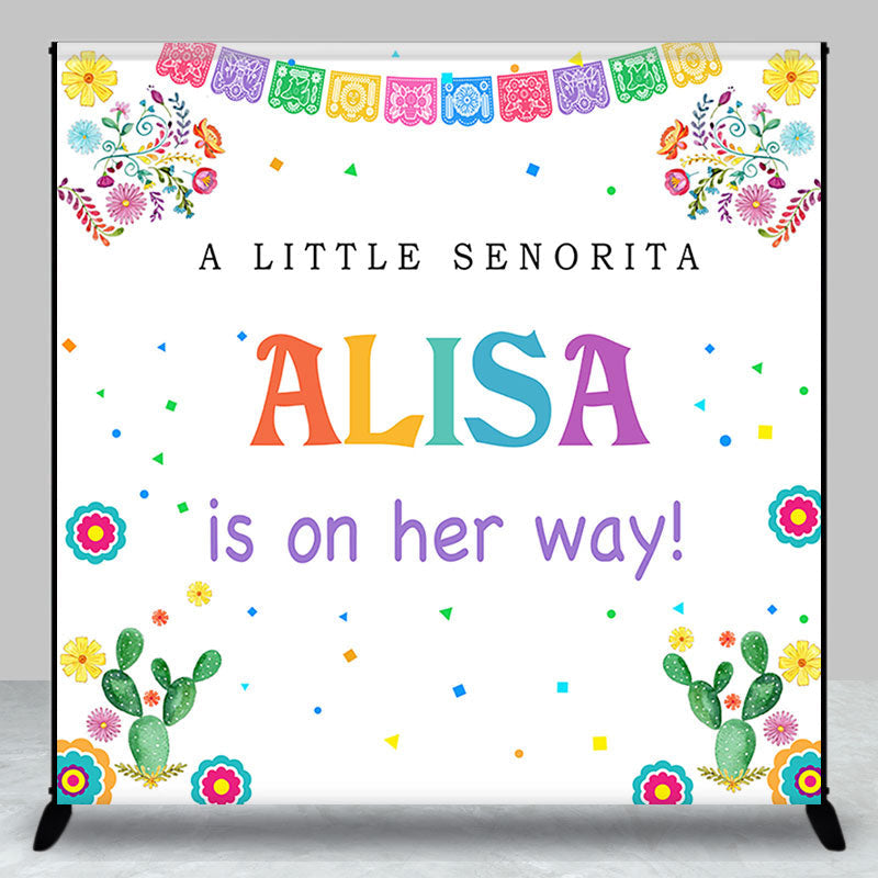 Aperturee - Little Senorita Cactus Custom Baby Shower Backdrop