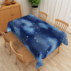 Aperturee - Little Star Dark Blue Night Rectangle Tablecloth