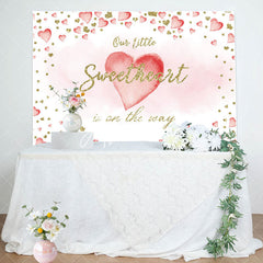 Aperturee - Little Sweetheart White Pink Baby Shower Backdrop