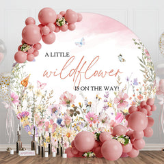 Aperturee - Little Wildflower Spring Round Baby Shower Backdrop