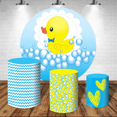 Aperturee Little Yellow Duck Bubble Blue Round Backdrop Kit