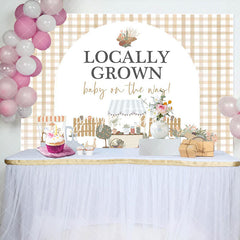 Aperturee - Locally Grown Plaid Rustic Backdrop For Baby Shower