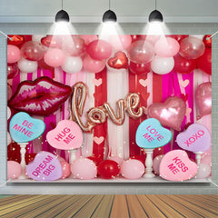 Aperturee - Love Be Mine Dream Big Hugme Balloon Lips Backdrop