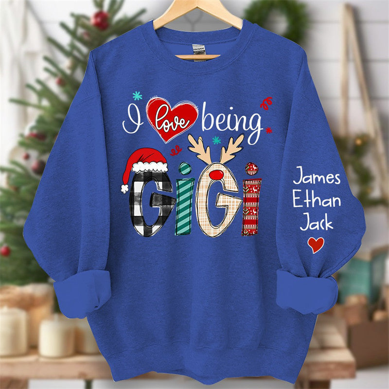 Aperturee - Love Being Elk Mom Kids Custom Christmas Sweatshirt