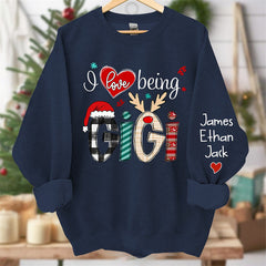 Aperturee - Love Being Elk Mom Kids Custom Christmas Sweatshirt