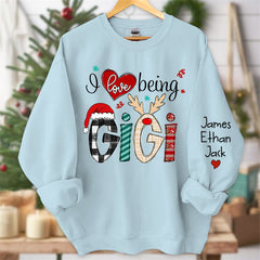 Aperturee - Love Being Elk Mom Kids Custom Christmas Sweatshirt