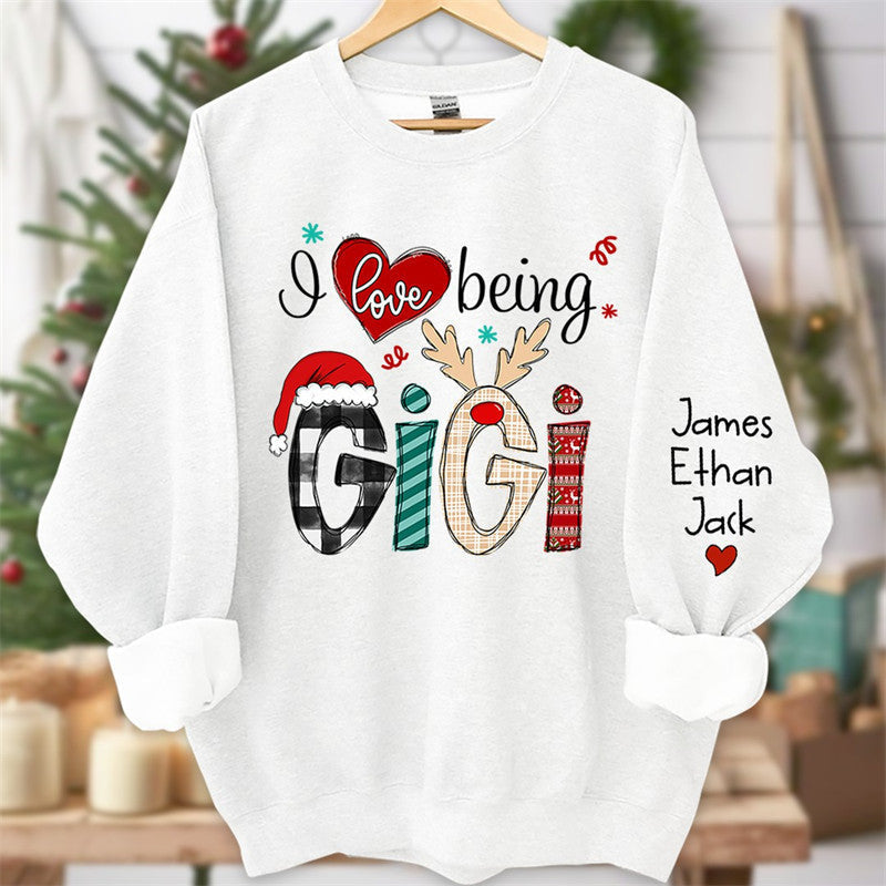 Aperturee - Love Being Elk Mom Kids Custom Christmas Sweatshirt