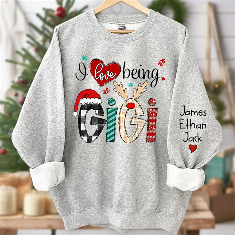 Aperturee - Love Being Elk Mom Kids Custom Christmas Sweatshirt