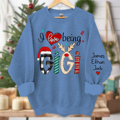 Aperturee - Love Being Elk Mom Kids Custom Christmas Sweatshirt