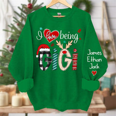 Aperturee - Love Being Elk Mom Kids Custom Christmas Sweatshirt