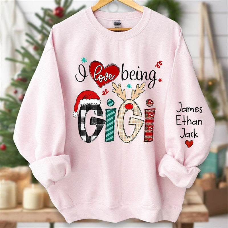 Aperturee - Love Being Elk Mom Kids Custom Christmas Sweatshirt