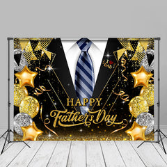 Aperturee - Love Dad Glitter Blue Tie Black Suit Fathers Day Backdrop