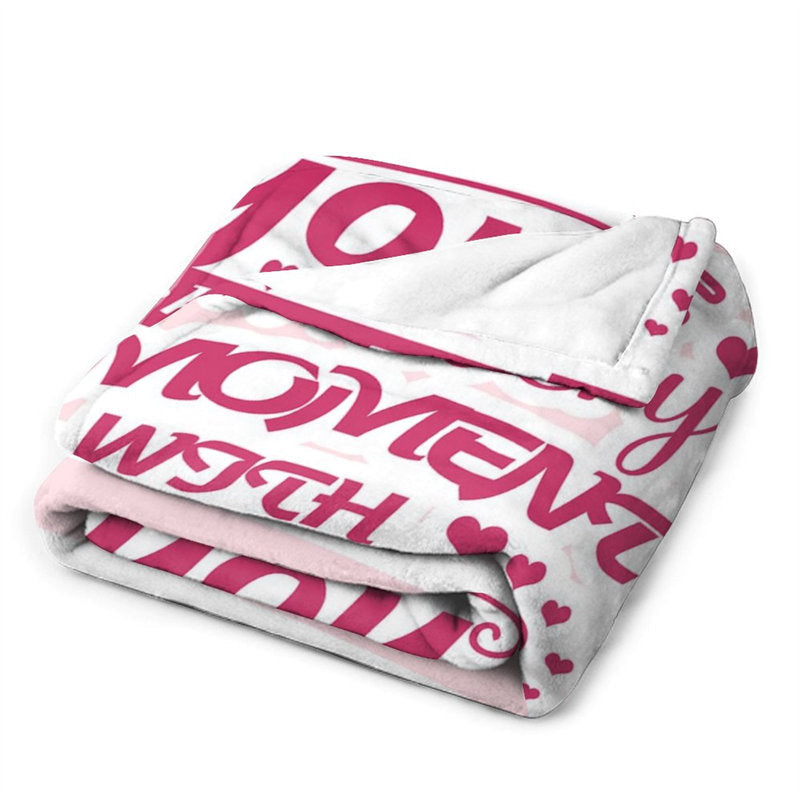 Lofaris Love Every Moment With You Stripe Custom Name Blanket