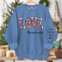 Aperturee - Love Grandmalife Kids Custom Christmas Sweatshirt