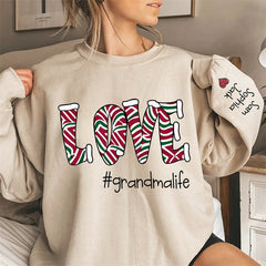 Aperturee - Love Grandmalife Kids Custom Christmas Sweatshirt