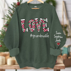 Aperturee - Love Grandmalife Kids Custom Christmas Sweatshirt