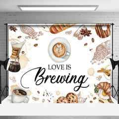 Aperturee - Love Is Brewing Pastry Coffee Wedding Party Backdrop