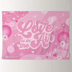 Aperturee - Love Is In The Air Pink Valentines Day Decor Backdrop