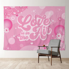 Aperturee - Love Is In The Air Pink Valentines Day Decor Backdrop