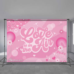 Aperturee - Love Is In The Air Pink Valentines Day Decor Backdrop