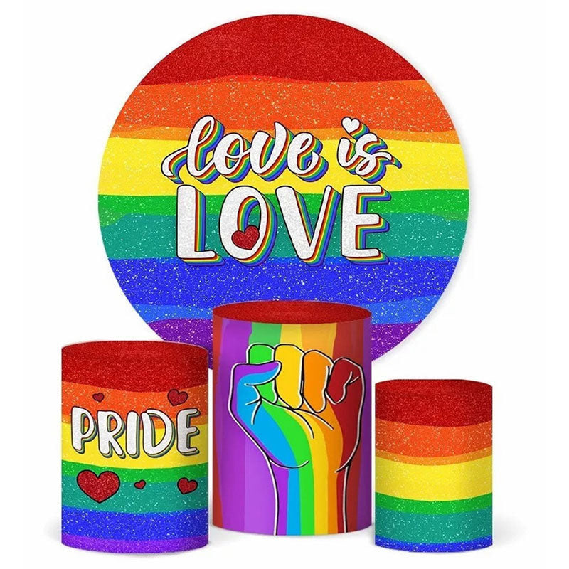 Aperturee Love is LGBT Valentines Day Round Backdrop Kit