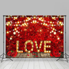 Aperturee - Love Light Rose Wood Floor Valentines Day Backdrop