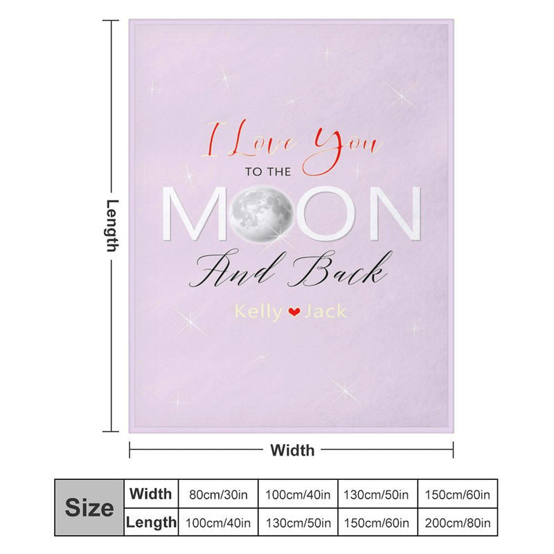 Aperturee - Love You To The Moon Custom Valentines Day Blanket