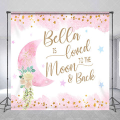 Aperturee - Loved To The Moon Back Custom Baby Shower Backdrop