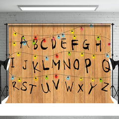 Aperturee - Lovely Alphabet With Colorful Lights Halloween Backdrop