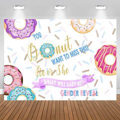 Aperturee - Lovely And Colorful Donuts Themed Baby Shower Backdrop